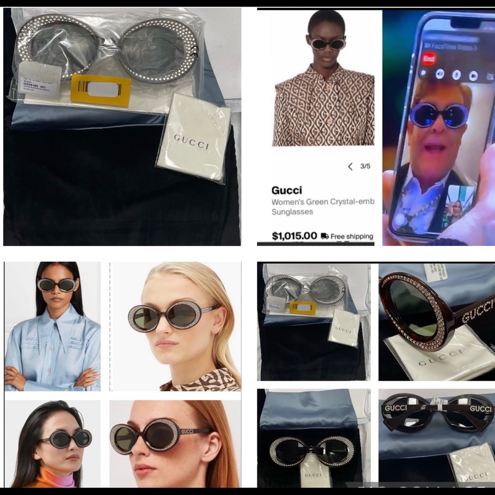 GUCCI UNISEX BEVELLED EDGES OF SWAROVSKI CRYSTALS, TOTALLY STUNNING SUNGLASSES